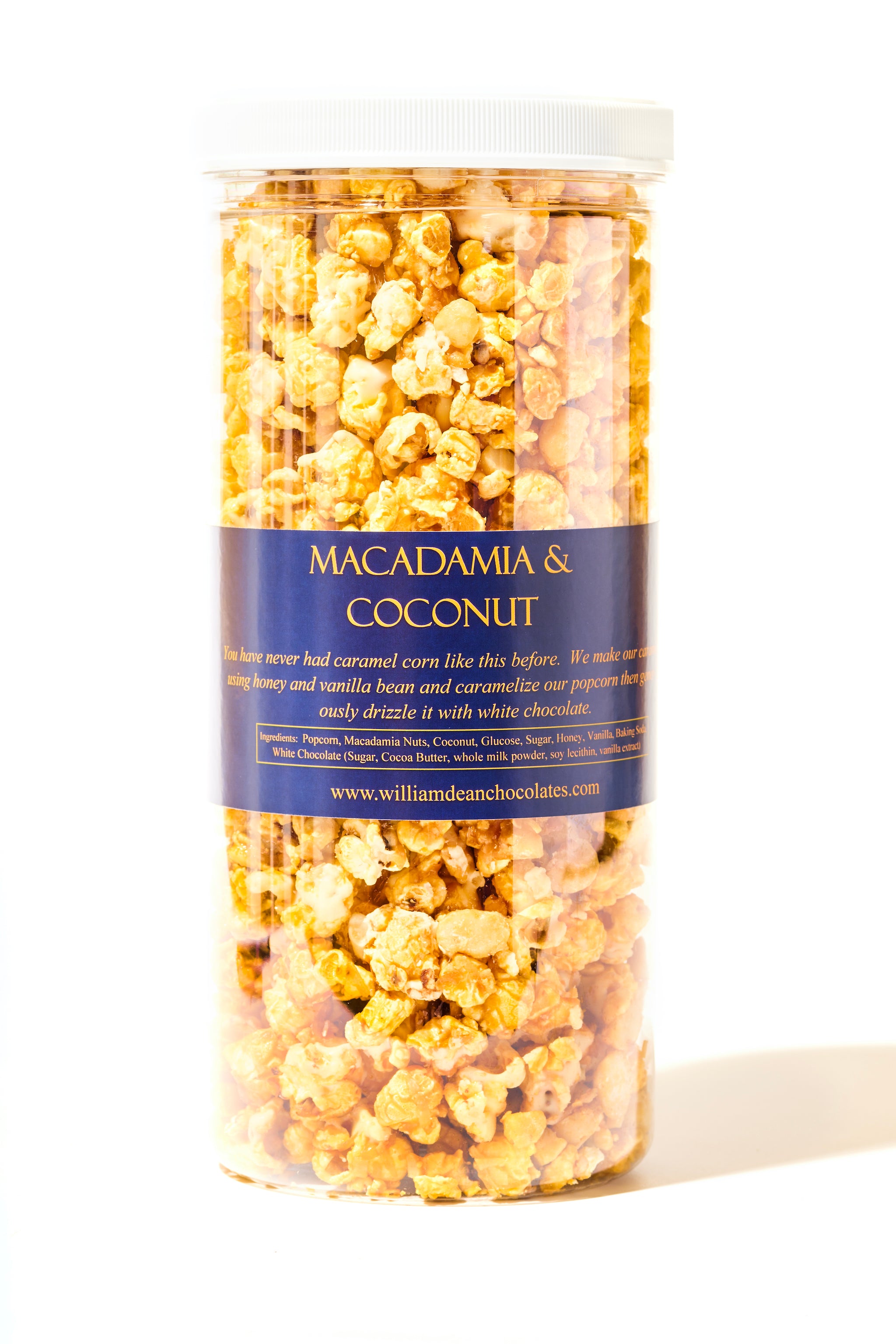 Macadamia & Coconut Caramel Corn with White Chocolate