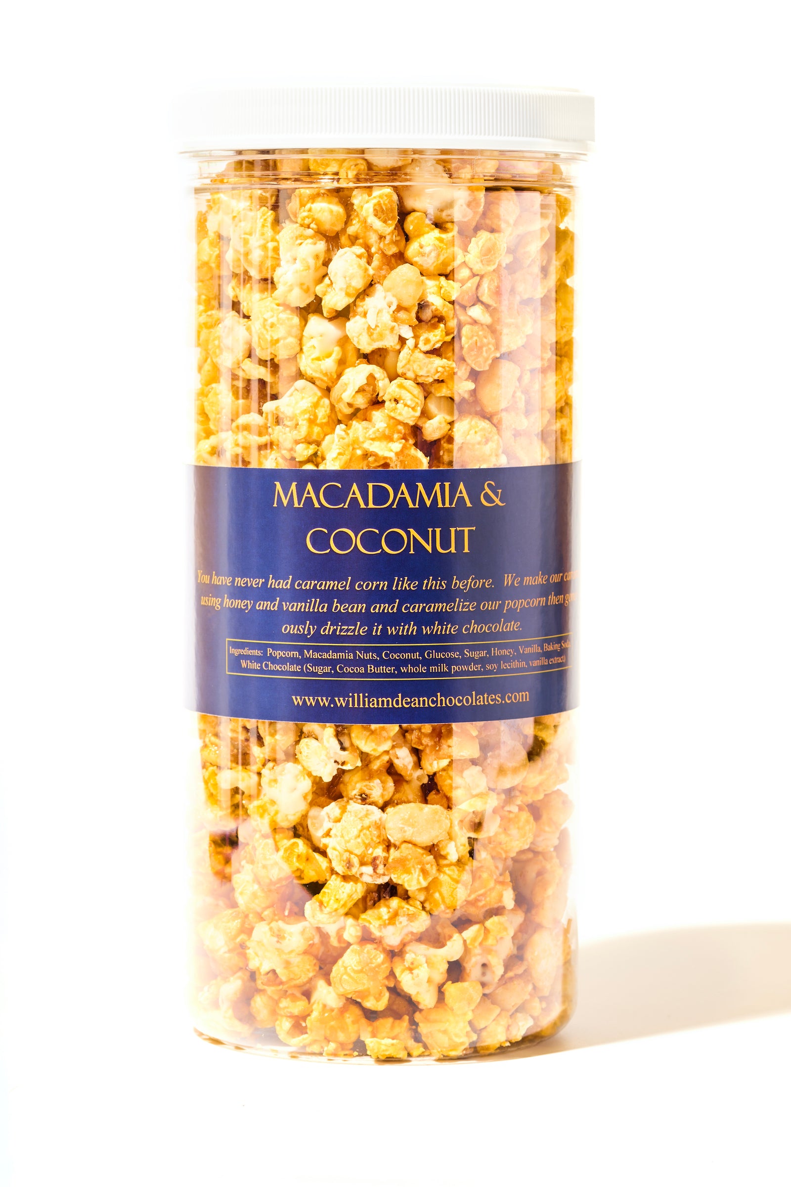 Macadamia & Coconut Caramel Corn with White Chocolate